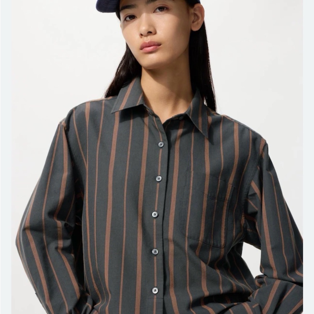Uniqlo Striped shirt- Black and Brown